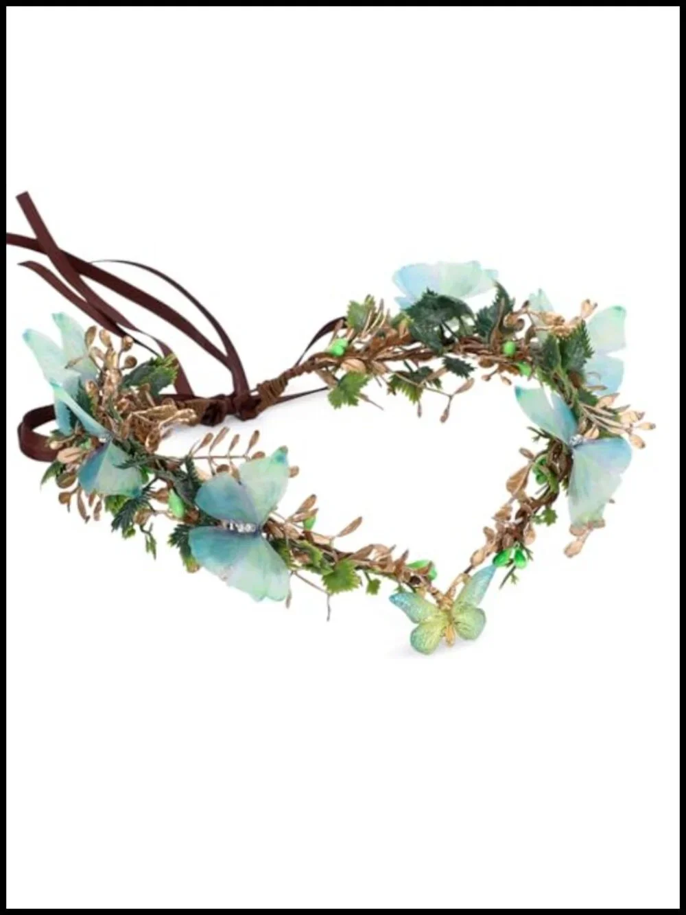 Handmade Fairy Butterfly Crown Elf Flower Headpiece for Women Spring Wedding